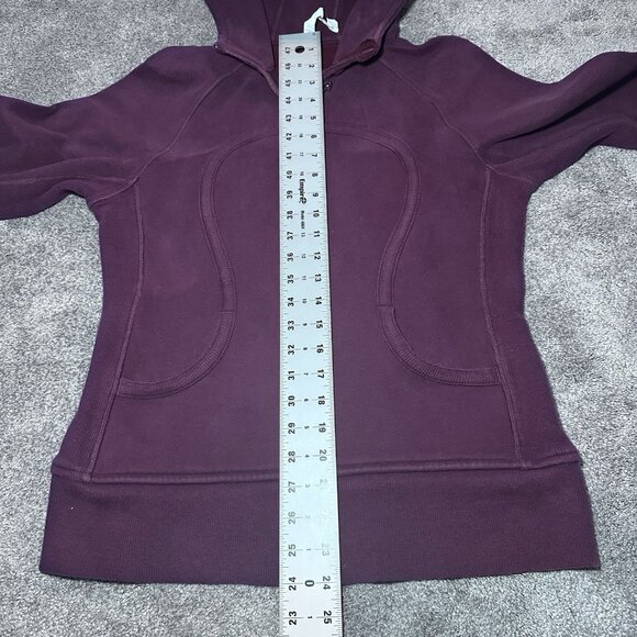 Lululemon Scuba Hoodie Women’s Size 8 Burgundy Full Zip - Picture 7 of 8